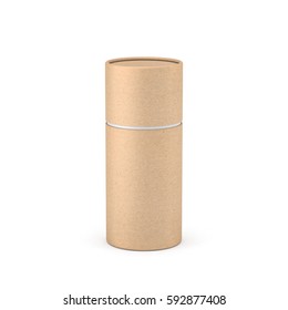 Brown Kraft Paper Tube Tin Can Mockup Packaging, 3d Rendering