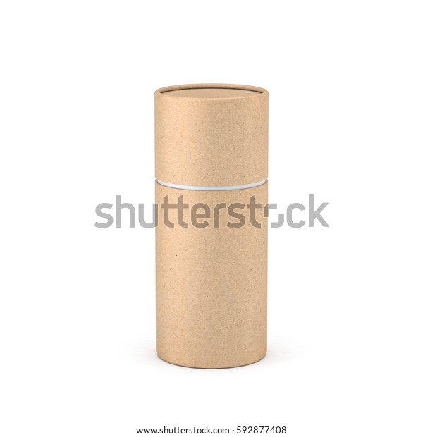 Brown Kraft Paper Tube Tin Can Stock Illustration 592877408