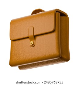 brown leather briefcase portfolio project businessman bag finance accounting theme isolated 3d icon illustration element - Powered by Shutterstock