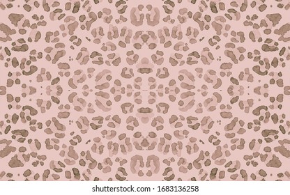 Brown Ocelot Imitation. Beige Trendy Panther Art Pattern. Fashion Camouflage Material Design. Seamless Spotted Leo Repeat. Pink Ocelot Artwork. Trendy Panther Skin Pattern. Nude Ocelot Rapport.