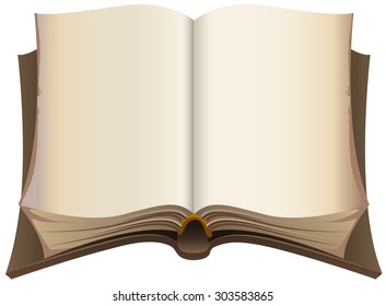 Brown Old Open Book Isolated Illustration Stock Illustration 303583865 ...