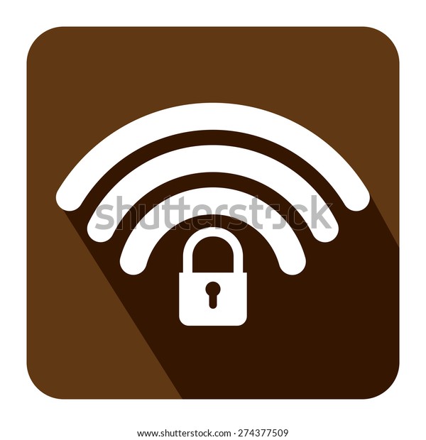Brown Square Wifi Bluetooth Lock Sign のイラスト素材