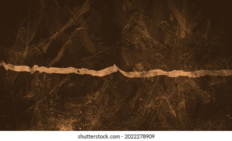 Brown Texture Of Scratches, Chips, Scuffs, Dirt On Old Aged Surface . Old Film Effect Overlays For Space Or Text. Stock Illustration.