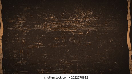 Brown Texture Of Scratches, Chips, Scuffs, Dirt On Old Aged Surface . Old Film Effect Overlays For Space Or Text. Stock Illustration.