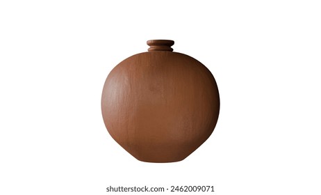 a brown vase with a white background