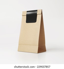 Brown Vintage  Paper Bag With Black Sticker