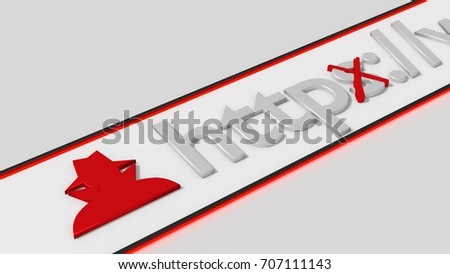Browser bar with hacker icon and insecure http connection 3D illustation