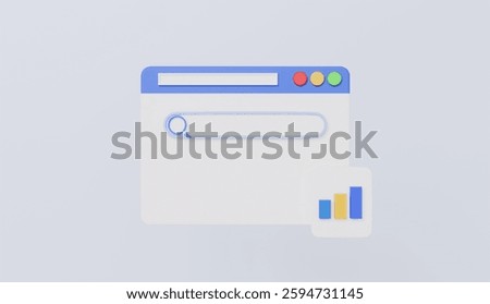Browser with a blank search bar screen, web browser mock up, search bar template