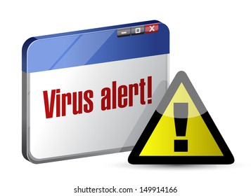 browser internet virus alert. illustration design over white