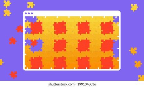 browser puzzle colorfull back 2d shape flat