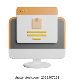 Browser Website Shopping 3D Rendering Illustration