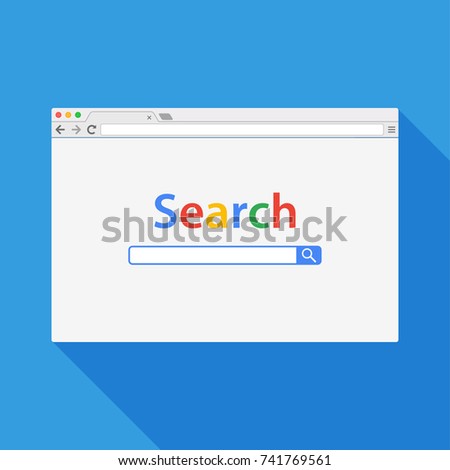 Browser window  illustration. Chrome web browser in flat style.