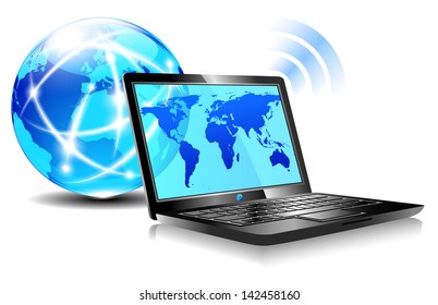 Browsing the world wide web from a laptop - internet connection - Raster Version