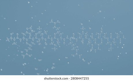 brp molecular structure, 3d model molecule, neuroactive peptide agent structural chemical formula view from a microscope