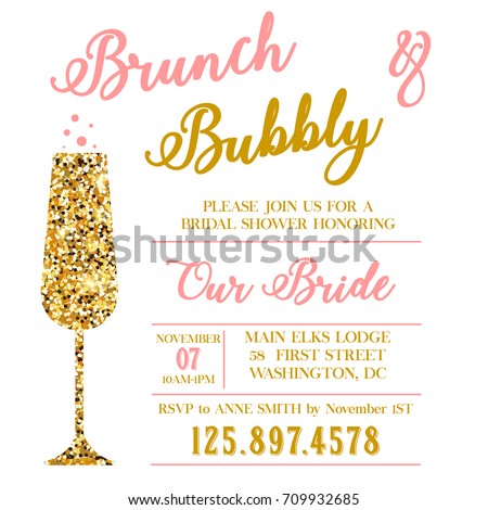 brunch bubbly bridal shower stock illustration 709932685 shutterstock