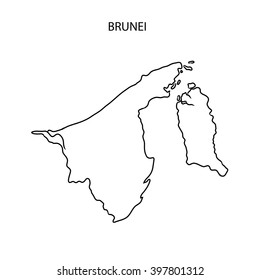 Brunei Map Outline Stock Illustration 397801312 Shutterstock   Brunei Map Outline 260nw 397801312 