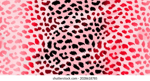Brush Cheetah Leopard Animal Dots Color Grade Detailed Background and Trendy Fashion Colors Compatible for Textile Allover Print And Wrapping Paper Pastel Pink Tones
