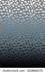 Brush Cheetah Leopard Animal Dots Color Grade Detailed Background Seamless Horizontal 
 Rapport and Trendy Fashion Colors Compatible for Textile Allover Print And Wrapping Paper Silver Black Blue Ton