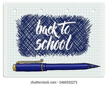 Brush Lettering Back School Words Pen Stock Illustration 1460332271