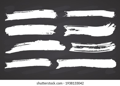 Brush strokes Set hand drawn grunge texture illustration on chalkboard background. - Shutterstock ID 1938133042