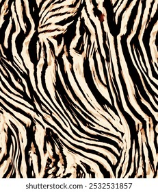 Brush  zebra, texture print. Seamless patterns.
