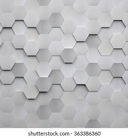 Brushed Metal Hexagon Background