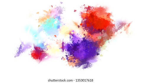 Brushed Painted Abstract Background. Brush stroked painting. Strokes of paint. 2D Illustration. - Shutterstock ID 1353017618