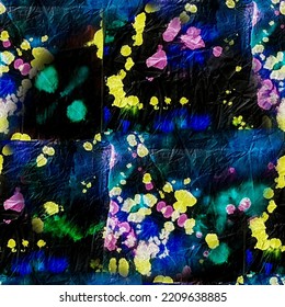 Brushed Seamless Background. Black Artistic Pattern. Fluid Art Stroke. Marble Modern Splatter. Multicolor Smear Paint. Dirty Art Repeat Fabric. Watercolor Print. Abstract Mineral Design.