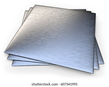 Brushed Stainless Steel Isolated On White.3D Rendering 