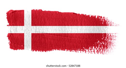 Brushstroke Flag Denmark - Shutterstock ID 52847188