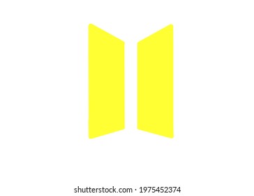 BTS Logo Yellow And Basic White For Background, Wallpaper Handphone, Wallpaper Android, Wallpaper Website, Wallpaper Computer