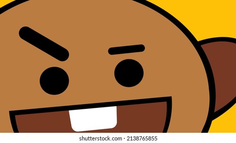 BTS (Shooky BT21) A Cute Brown Face Cartoon. Suitable For PC Wallpaper