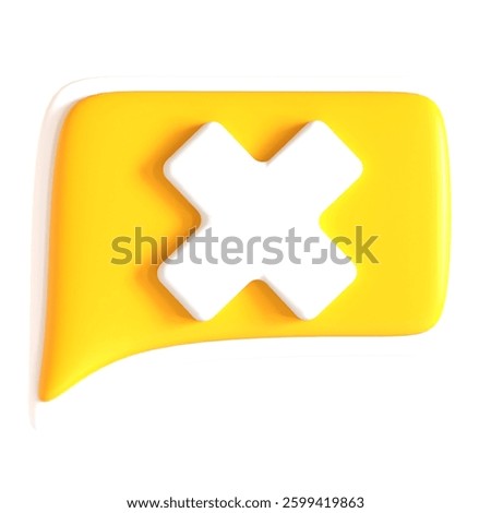 bubble chat close 3d icon illustration
