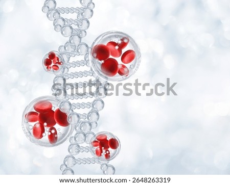 bubble stem cell on white bokeh background