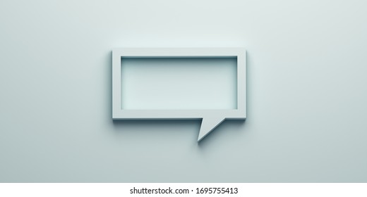 Bubble talk isolated on light blue. 3D Render illustration