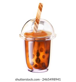 Bubble Tea Icon. 3D Icon Drink. Isolated on white background. 3D illustration. High resolution - Powered by Shutterstock