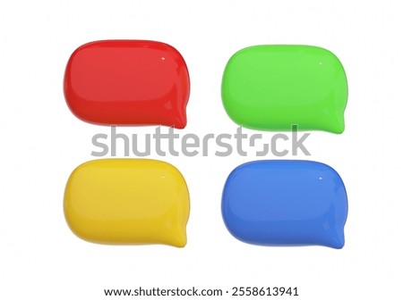 Bubble text 3D render on white background.