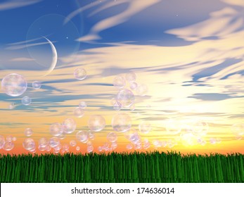 Bubbles Floating