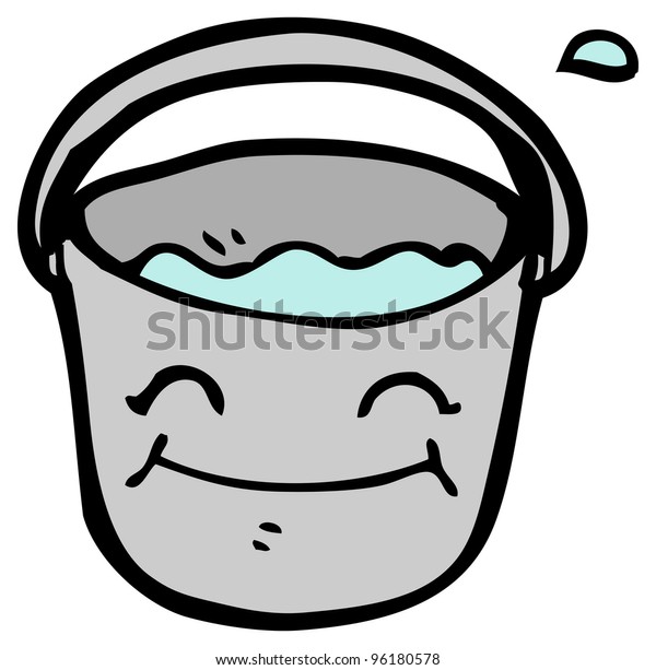 Bucket Water Cartoon Character Stock Illustration 96180578