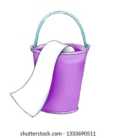 Bucketlist Bucket List Purple. Colorful Illustration.