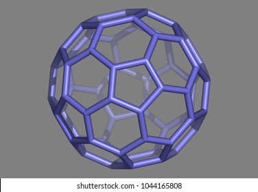 Bucky Ball Molecules 3D Rendering