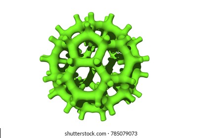 Bucky Ball Ring Structure 3D Rendering