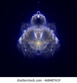 Buddhabrot - fractal Buddha on night starry sky