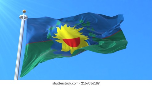 Buenos Aires Province Flag, Argentina. 3d Rendering