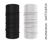 Buff black and white 3d realistic illustration isolated on white background. Presentation of a cylindrical shape. Mock-up template for design, logo, brand. Headdress.