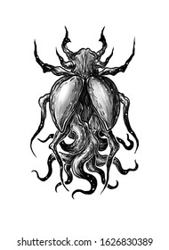 Bug Horror Art Tattoo Design Tshirt Stock Illustration 1626830389 ...