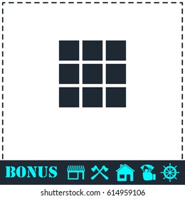 Building Block Icon Flat. Simple Illustration Symbol And Bonus Pictogram