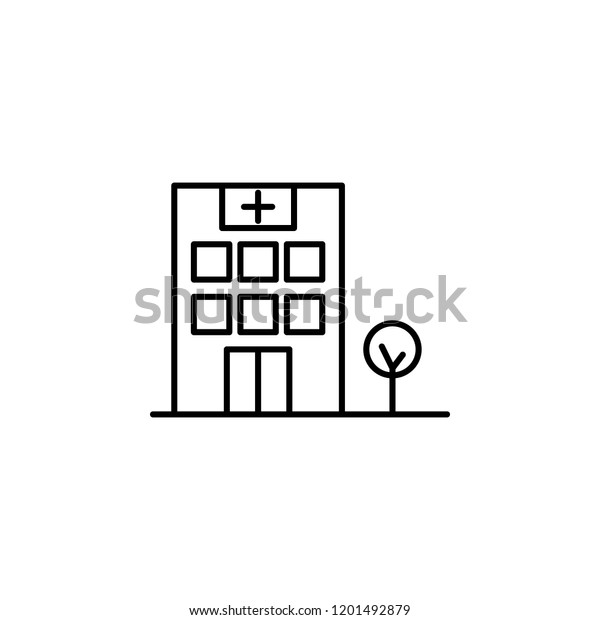 building, clinic,\
hospital icon. Element of hospital building for mobile concept and\
web apps illustration. Thin line icon for website design and\
development, app\
development