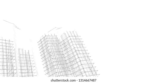 building construction site, vector illustration