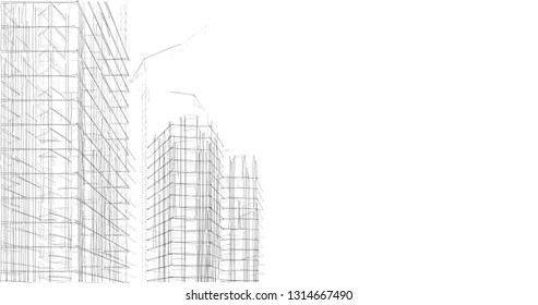 building construction site, vector illustration